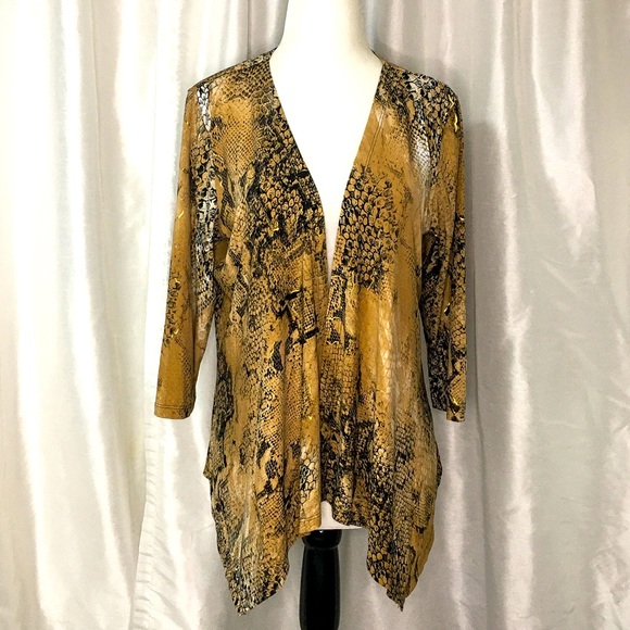 3 for $75!!! TanJay snakeskin print open style cardigan, size Small. - Picture 1 of 4